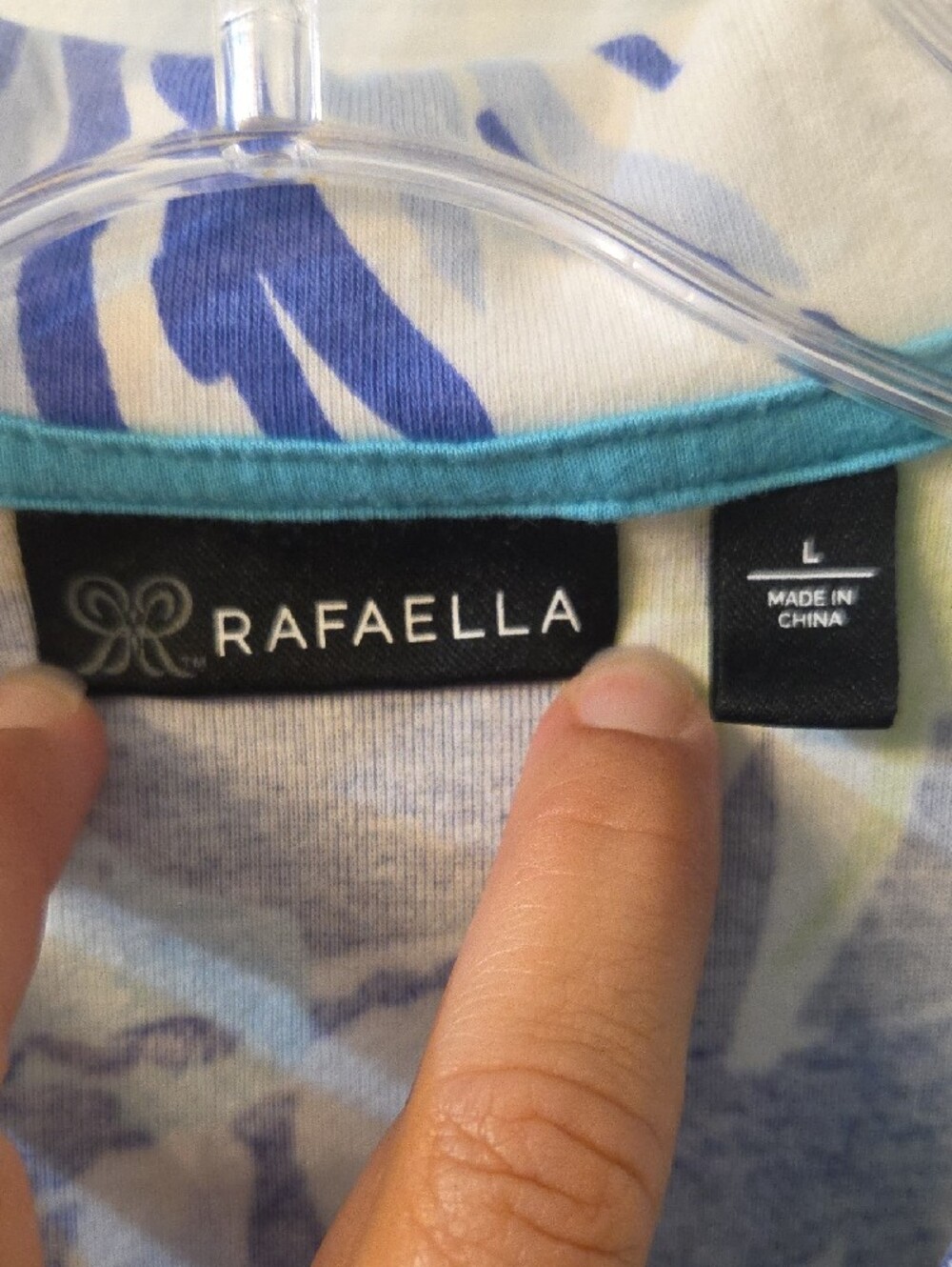 Rafaella Sleeveless Zip-Up Sleeveless Top Blue, Green, Yellow - Picture 2 of 6